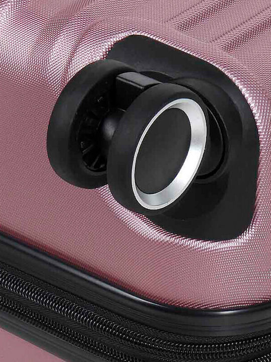 WORLDLINE Kabinenreisekoffer Hartschalen Pink mit 4 Räder Höhe 55cm