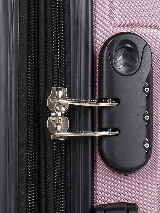 WORLDLINE Kabinenreisekoffer Hartschalen Pink mit 4 Räder Höhe 55cm