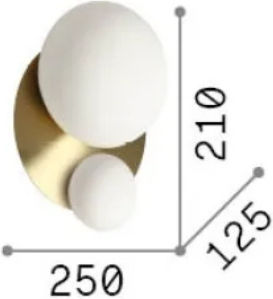 Ideal Lux Leuchte Wand Gold 25x12.5x21cm Ideal Lux Leuchte Wand Gold 25x12.5x21cm
