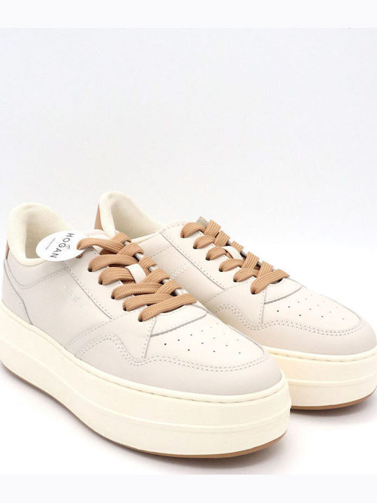 Allacciato Damen Sneakers Ecru-beige