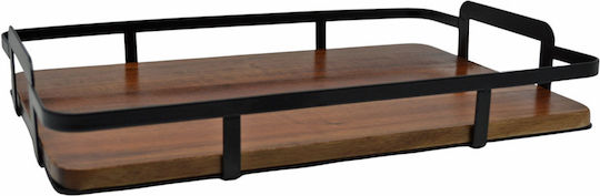 Ankor Wooden Rectangular Serving Tray in Black Color 35.5x23.5x6cm 841530 1pcs
