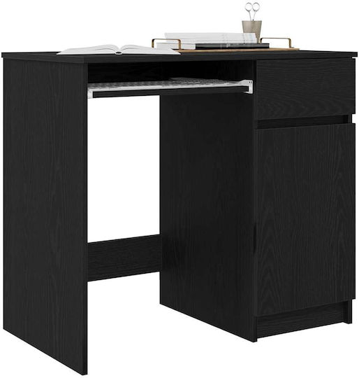 Birou De Lemn Negru Stejar 86x49x76cm