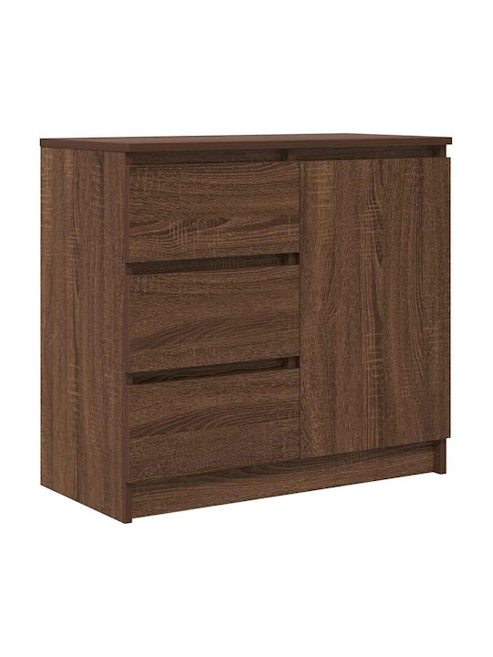 Office Storage Chipboard Drawer Brown Oak L71xW35xH65cm