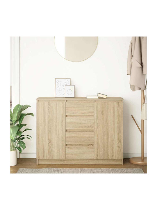 Office Storage Chipboard Drawer Coffee L100.5xW35xH76cm