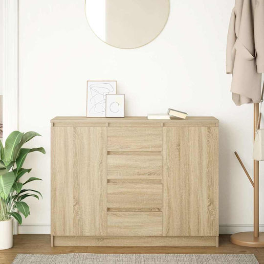 vidaXL Office Storage Drawer Wooden Brown 100.5x35x76cm