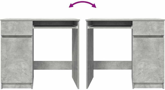 vidaXL Holz-Schreibtisch Beton Grau 86x49x76cm