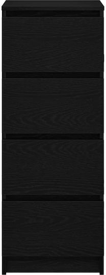 Schublade Büro Black Velvet-Black Metal 37.5x35x99cm