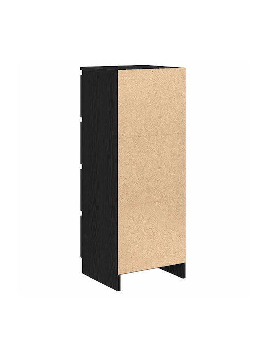 Συρταριέρα Γραφείου Ξύλινη Μαύρο 37.5x35x99cm