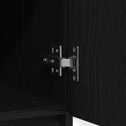 Office Storage Drawer Wooden Black Oak 71x35x84cm