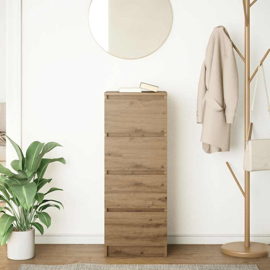 Büroaufbewahrungsschublade Holzbraun 37,5x35x99cm