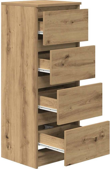Büroaufbewahrungsschublade Holzbraun 37,5x35x99cm
