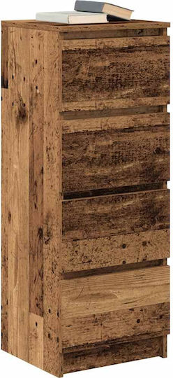 Чекмеджета Бюро Шкаф Кафяво Дърво 37.5x35x99см