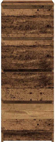 Чекмеджета Бюро Шкаф Кафяво Дърво 37.5x35x99см