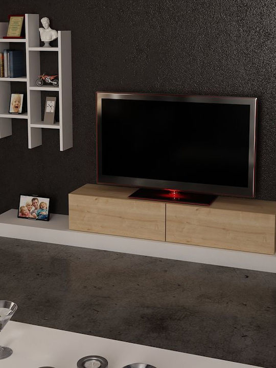 TV Stand Wooden Rumba White-oak L180xW30xH31cm