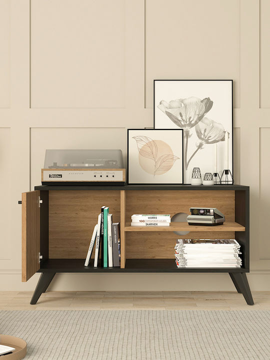 TV Stand Kruden Black-Natural 100x40x51cm