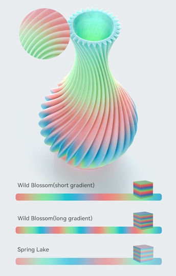 Creality3D HS-PLA 3D Printer Filament 1.75mm Rainbow Wild Blossom 1kg 1τμχ (Spool)