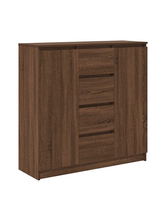 Wooden Chest of Drawers Brown Oak 100.5x35x98.5cm