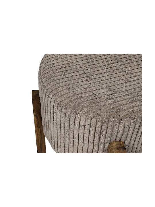 Wooden Footstool Taupe 35.5x35x35cm