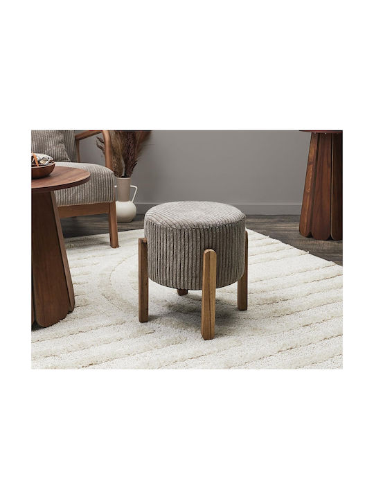 Wooden Footstool Taupe 35.5x35x35cm