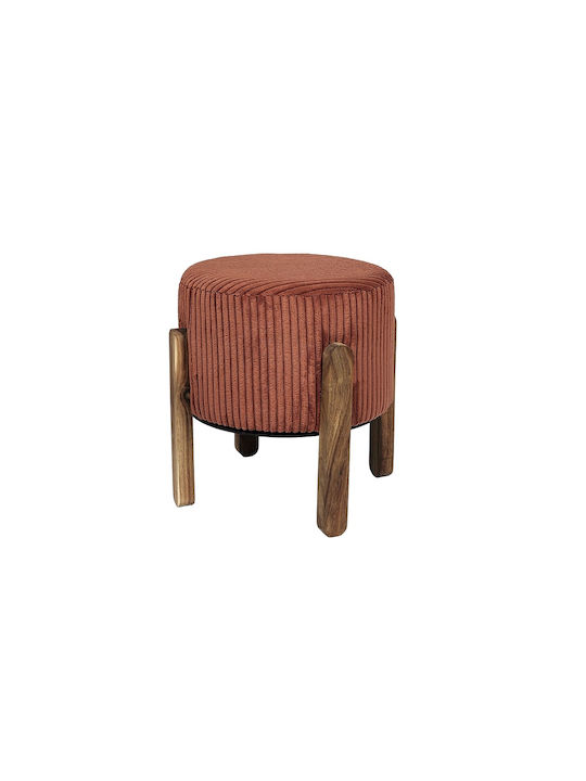 Υποπόδιο Ξύλινο Terracotta 35.5x35x35εκ.