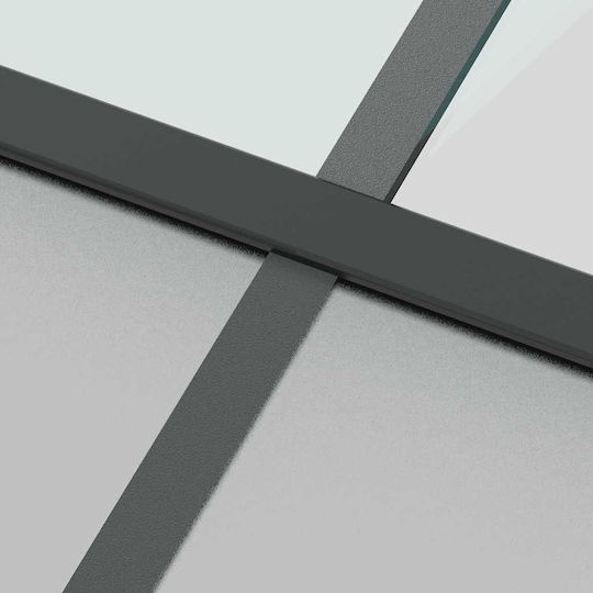 Vidaxl Συρόμενη Πόρτα Σετ Υλικού Μαύρο 76x205 Cm Γυαλί Μετριασμένο Μαύρο