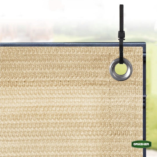 Grasher Rectangular Shade Divider Ecru With Hoop 0.9x6m 160gr/m²