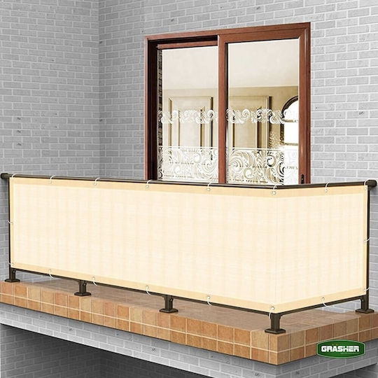 Grasher Rectangular Shade Divider Ecru With Hoop 0.9x6m 160gr/m²