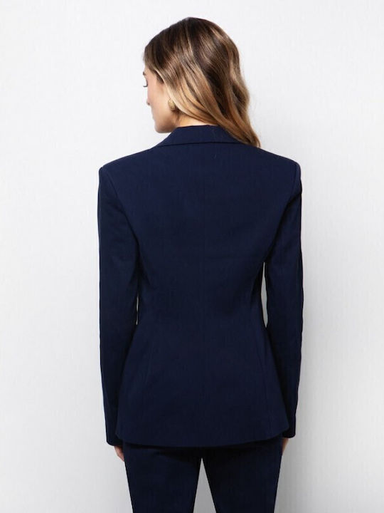 Toi&Moi Women's Waisted Blazer Navy Blue