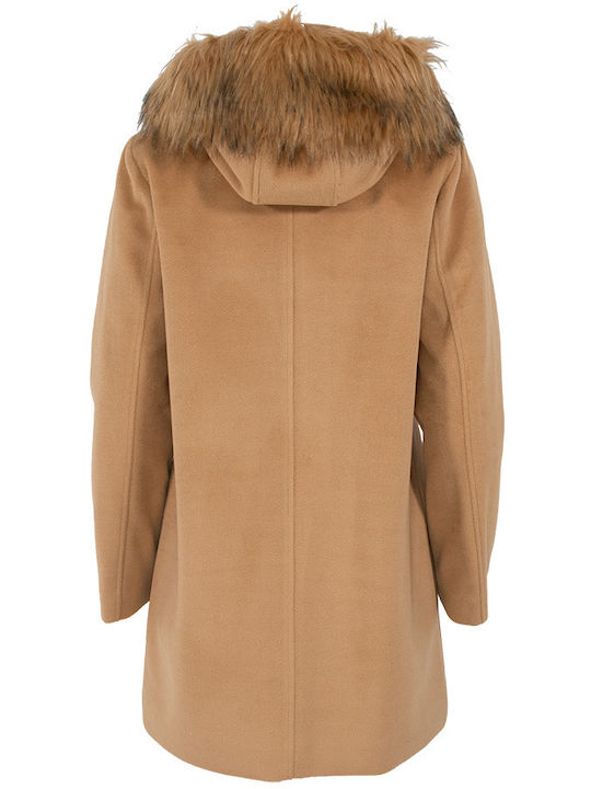 Forel Women's Montgomery with Hood and Fur Coffee