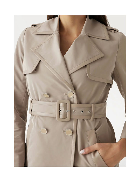 Jenny Women's Beige Gabardine Coat