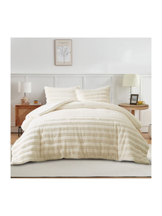 Liolios Home Duvet Cover Queen 240x260cm Volcano Cream