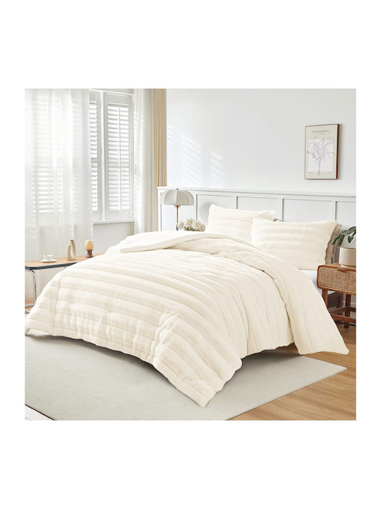 Liolios Home Duvet Cover Queen 240x260cm Volcano Cream