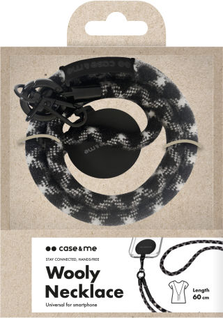Sbs Neck Strap Wooly Lanyard Cord Smartphones Black