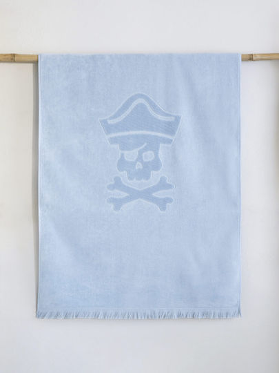 Nima Kids Beach Towel 70x140 Pirate Island Jacquard Light Blue