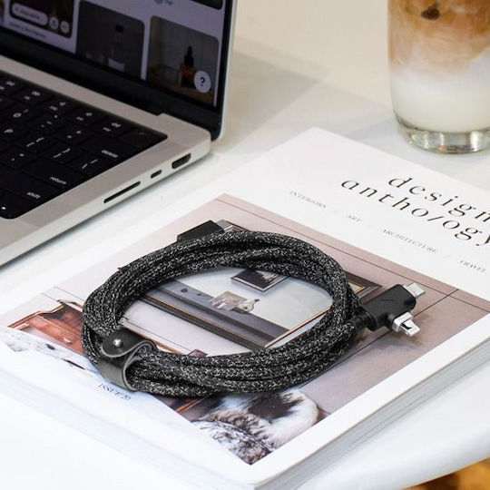 Native Union Belt Duo Pro USB-C to USB-C & Lightning Cable 240W 2.4m Cosmos Nu-belt-proccl-cos-n