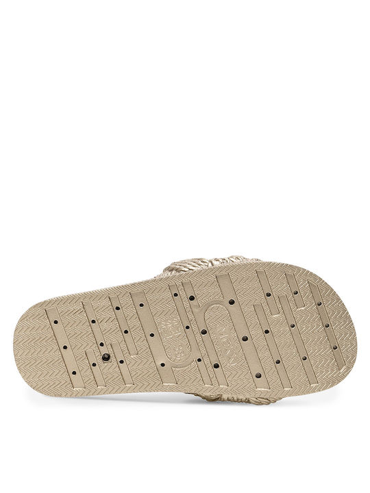 Damen-Flip-Flops - Hausschuhe in Gold Farbe