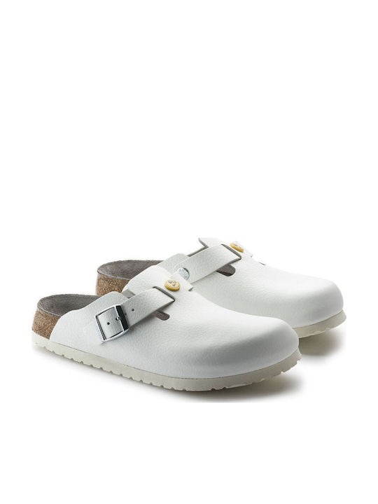 Birkenstock Boston ESD Women's Leather Clogs White