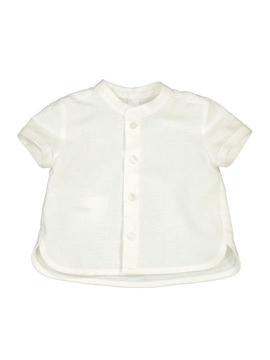 Kids Short-sleeved Linen Shirt White