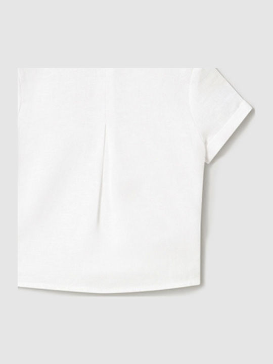 Kids Short-sleeved Linen Shirt White
