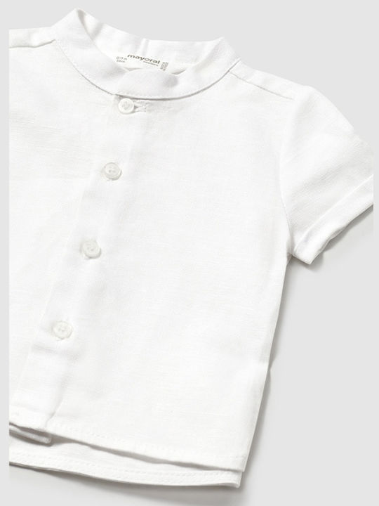 Kids Short-sleeved Linen Shirt White