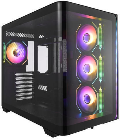 FSP/Fortron M580 Gaming Midi Tower Κουτί Υπολογιστή με Πλαϊνό Παράθυρο και RGB Φωτισμό Μαύρο