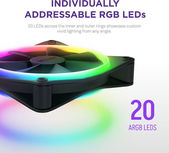 NZXT F120 RGB Duo Case Fan (1800rpm) με Σύνδεση 4-Pin PWM