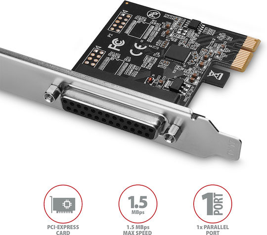 Axagon Pci-express Card One Parallel Port Low Profile