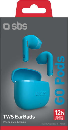 SBS GO Pods Earbud Bluetooth Handsfree Earphones with Charging Case Blue