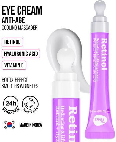 7DAYS Retinol Κρέμα Ματιών για Αντιγήρανση , Ενυδάτωση , Μαύροι Κύκλοι & Σύσφιξη 18ml