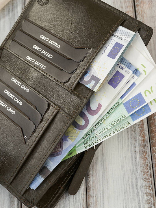 Klein Leder Damen Geldbörse Klassisch mit RFID Grün
