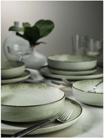 Kutahya Porselen Mood Plate Shallow made of Porcelain Green with Diameter 27cm