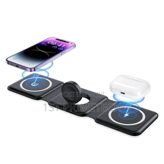 O-Lonnie Ασύρματος Φορτιστής (Qi Pad) 15W Μαύρος (HD02)