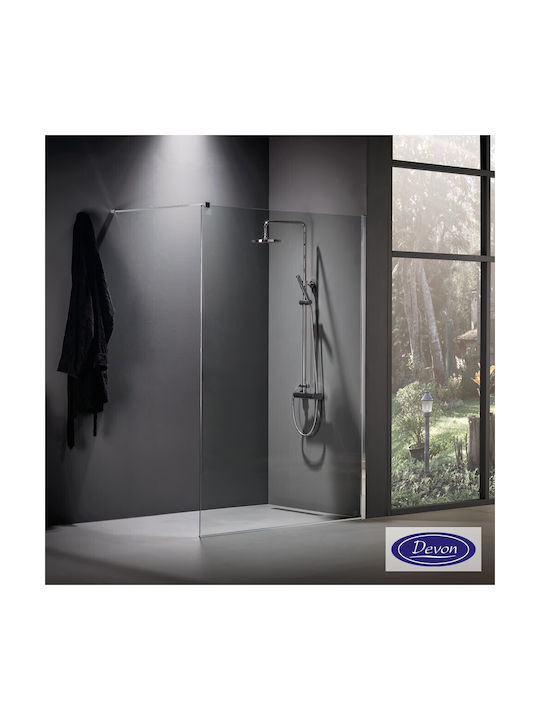 Devon Iwis Walk-in Διαχωριστικό Ντουζιέρας με Συρόμενη Πόρτα 77-79x185cm Clean Glass Chrome