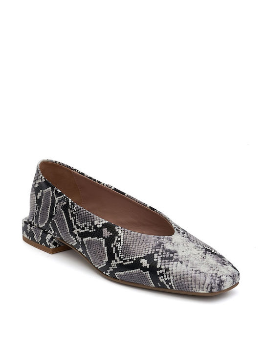 Philippe Lang Leather Ballerinas Gray